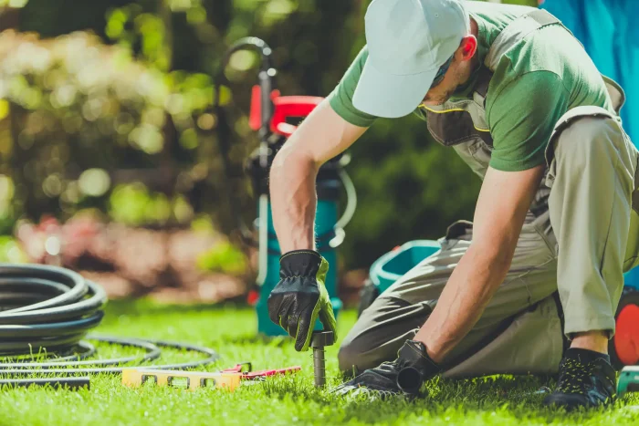 Professional sprinkler system installation in Palm Beach County by experienced technicians, ensuring optimal lawn care and water efficiency